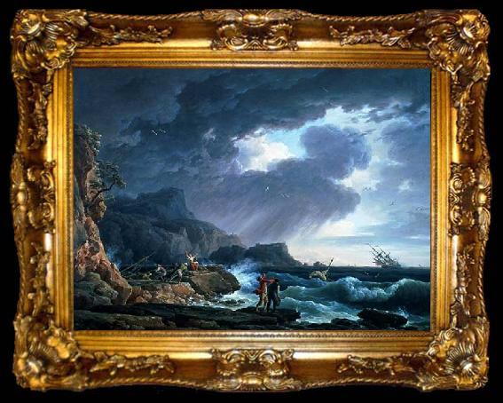framed  Claude-joseph Vernet Claude Joseph - A Seastorm, ta009-2